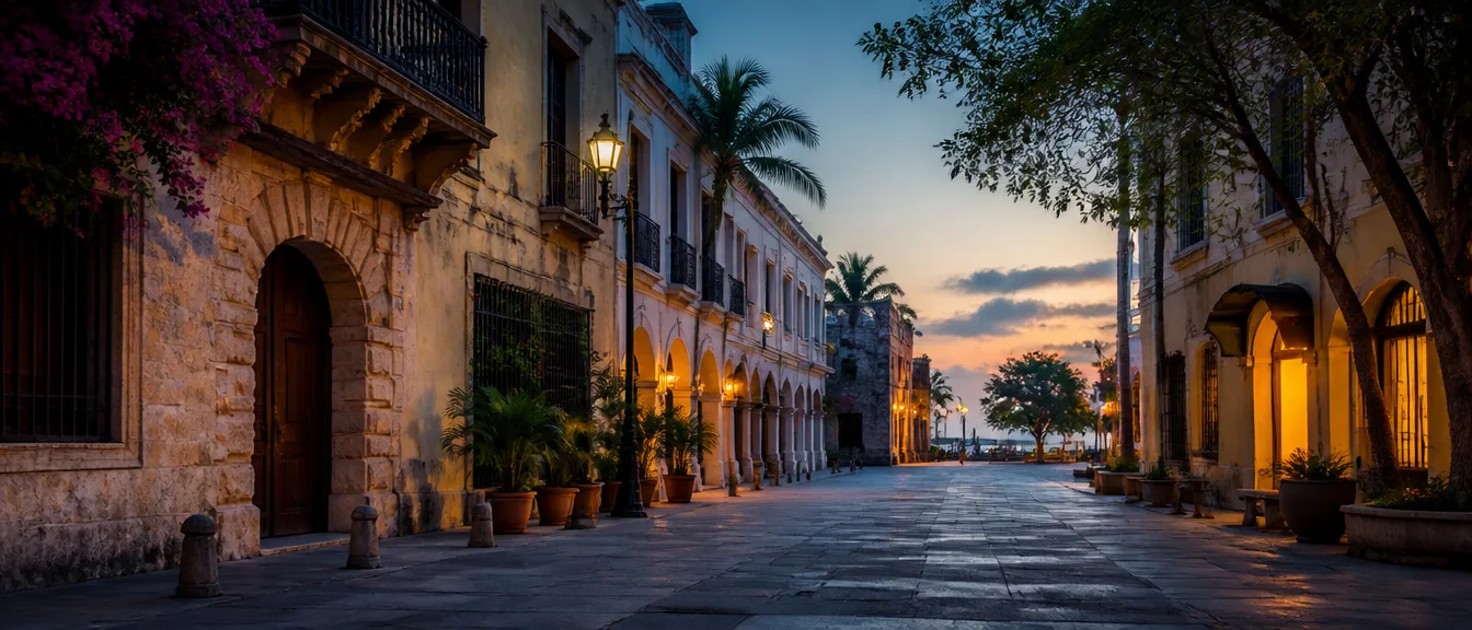 Commissioned location study of Santo Domingo’s historic architecture and Caribbean light at dusk